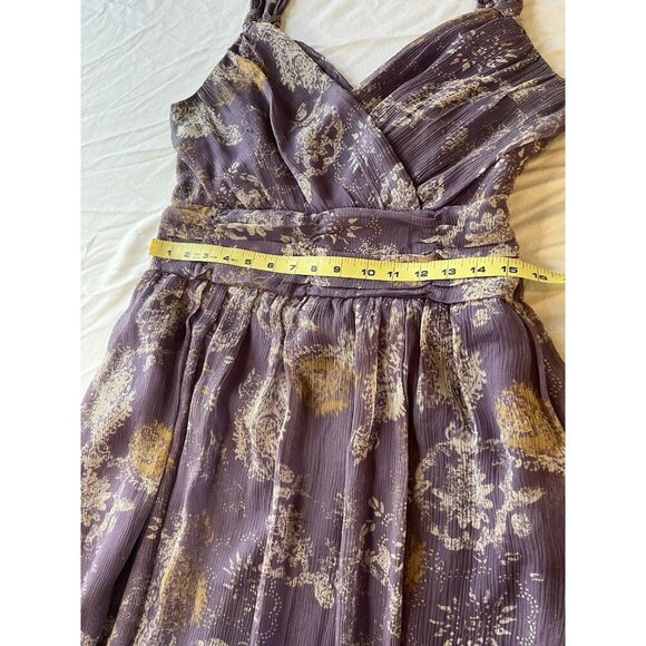To The Max Silk Dress Purple Floral SZ Med Fairycore Wedding Guest Fall Autumn - Picture 6 of 10